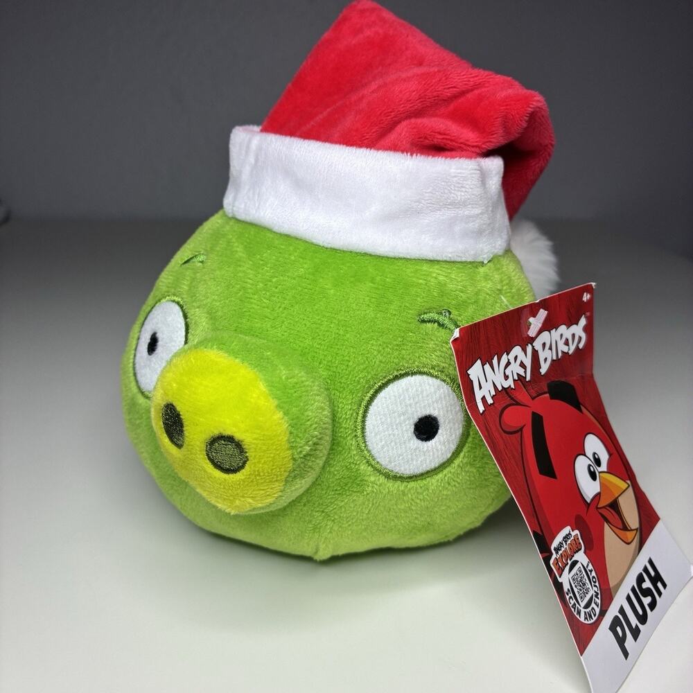 Angry Birds Santa Hat Pig Plush 5” Christmas 2025 Toy Factory New With Bent Tags